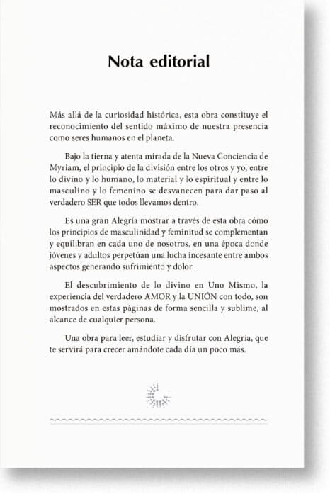 Nota editorial del libro La Nueva Conciencia de María Magdalena