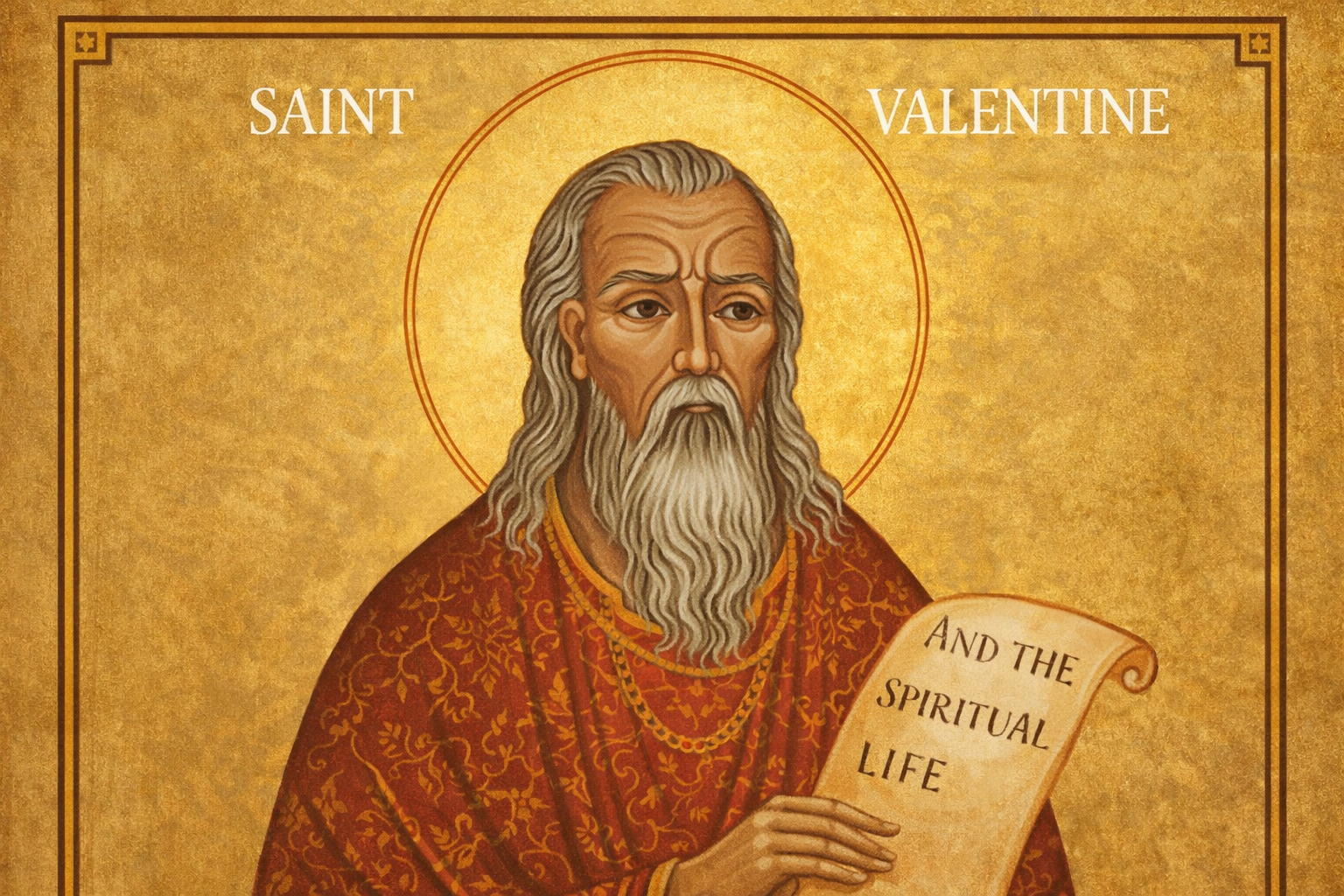 Grabado sobre Valentín en estilo bizantino